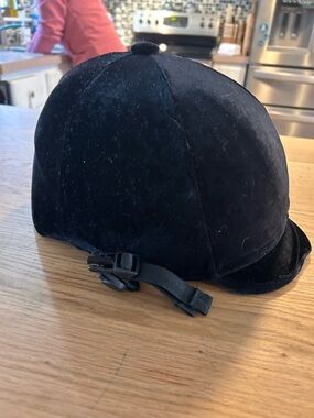 Black Velvet Equestrian Riding Helmet Cover